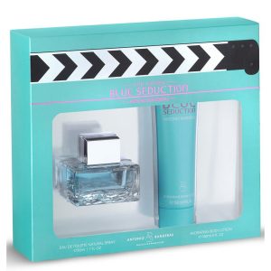BLUE SEDUCTION FOR WOMAN de Antonio Banderas – Eau de Toilette Natural Spray 50 ml + Body Lotion 150 ml