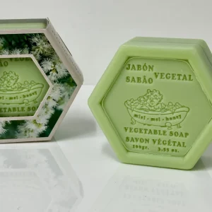 Jabon vegetal hexagonal de miel y arbol de te (100gr)