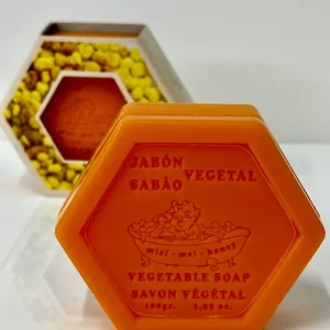 Jabon vegetal hexagonal de polen y miel (100gr)