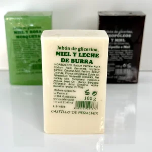 Jabon de glicerina, leche de burra y miel