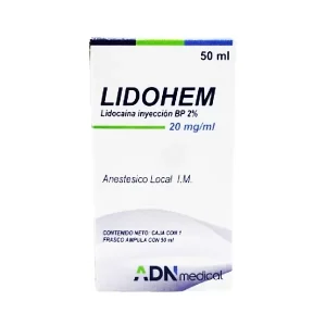 Lidohem Lidocaína Ampolla 2% 20Mg/Ml I.M X50Ml Adnmedical